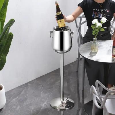 China French Style Champagne Holder Stand Stainless Standing Champagne Bucket for sale