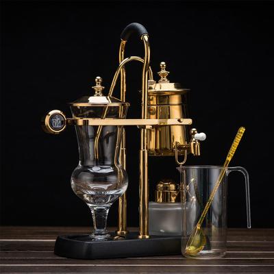 China Lámpara de alcohol de oro de acero inoxidable Sifón Sifón Espresso Cafetera Cafetera en venta