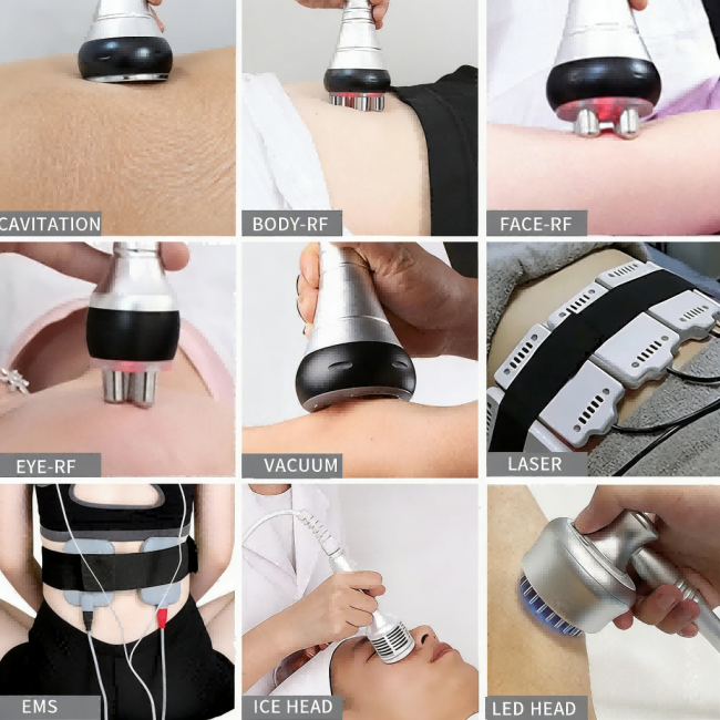Professional 9 in 1 Cavitation RF Slimming Machine Ultrasonic Fat Reduction Body Contouring Device 3