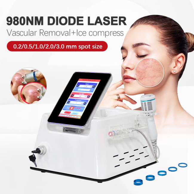 Professional 980nm Vascular Laser Machine with 30W Power and 7-inch Touch Screen for Skin Tag Removal 0