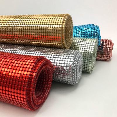China Round Sequin Metal Fabric Mesh , 0.50m × 1.50m Stainless Steel Mesh Cloth for sale