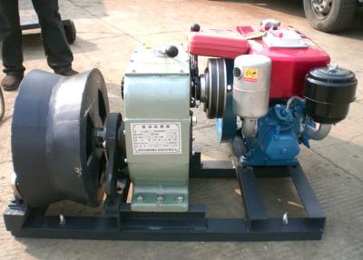 China Overhead Transmission Line 5 Ton Diesel Engine Powered Winch With 400 mm Cable Drum for sale