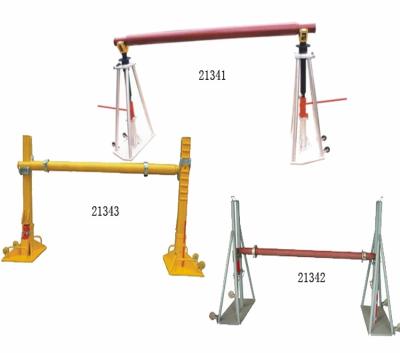 China 20 Ton Cable Drum Stand With Hydraulic Lifting Jack In Line Construction for sale