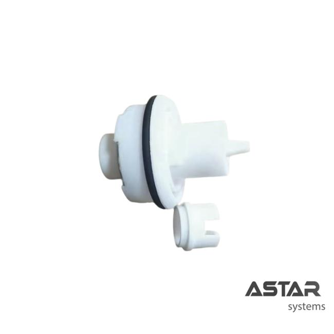 Flat jet nozzle assembly close-up