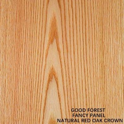 China Red Oak Fancy Mdf Crown Grain Wood Veneer Slip-Match Good Price For Furniture Material Customized Paint-Free for sale