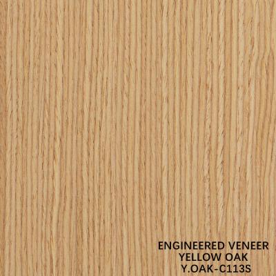 China Recon Wood Veneer Yellow Oak Vertical Grain Quarter Cut 3050*640mm For Hotel Decoration Paper Back China Manufacturer for sale