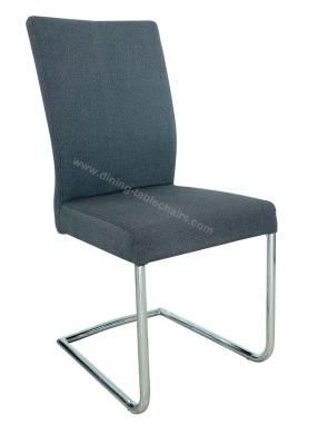 China Grey Fabric Upholstered Dining Chairs , Modern Living Room Chair U Suspending Leg for sale