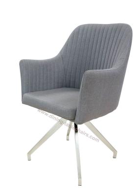 China Fabric Upholstered Stainless Dining Chair Livingroom Chair  Armrest Chair Leisure Chair for sale