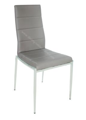 China High Glossy Stainless Custom Upholstered Dining Chairs Skin Friendly PU Shell for sale