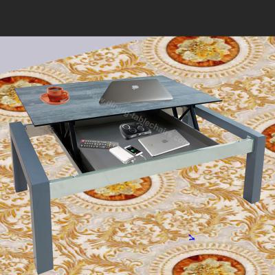 China Grey Lift Top Coffee Table With Hidden Storage Compartment Space Save for sale