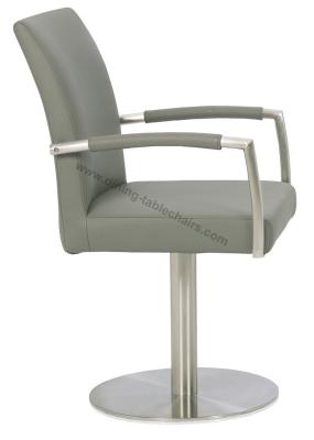 China Stylish Swivelling Stainless Steel Dining Chairs High Risen Padded Armrest for sale