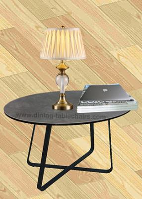 China Living Room Oval Tempered Glass Coffee Table Grey Top Stylish Steel Legs for sale
