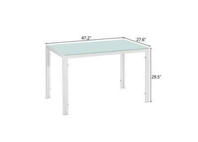Chine Table de salle à manger blanche de verre trempé de 52.91lb 20×70×75cm à vendre