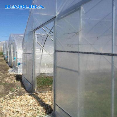 中国 単一のスパンのプラスチック トンネルの温室のポリエチレンの農場の農業サポート 販売のため