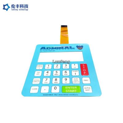 China Tactile Two Tails Waterproof Membrane Switch , LCD Window Membrane Touch Switch for sale