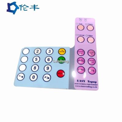 China Glossy Surface Graphic Panel Overlay Tactile Button Embossed Keys Custom Control Panel for sale