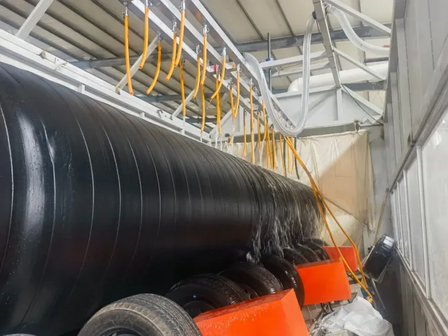 Steel Pipe Polyurethane Spray Foam Coating Insulated Steel Pipe Production Line