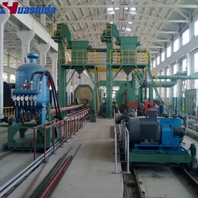 Steel Pipe Inner Wall Sand Blasting Rust Removal Production Line