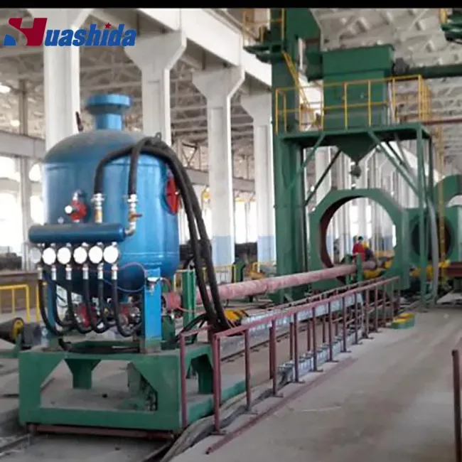 Steel Pipe Inner Wall Sand Blasting Rust Removal Production Line