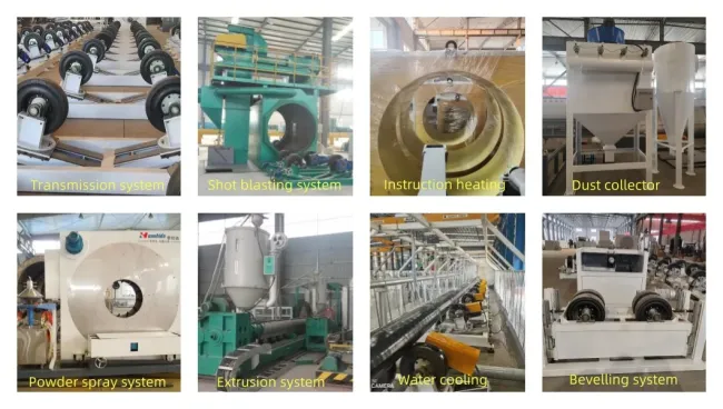 Automatic 3lpe / 3lpp Fbe Steel Pipe Painting Anticorrosion Coating Process Line for Oil Gas Pipeline with Shot Blasting System