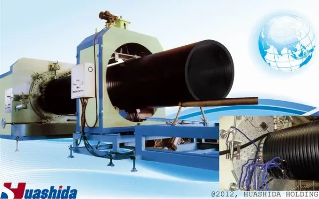 HDPE Plastic Hollow Wall Spiral Pipe Extrusion Line Machinery