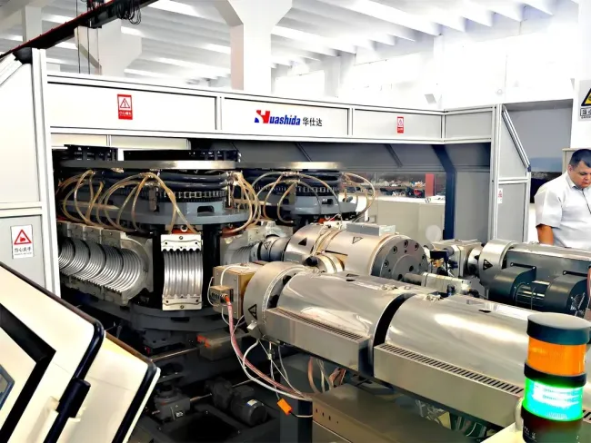 High Speed HDPE Double Wall Corrugated Pipe Making Machine