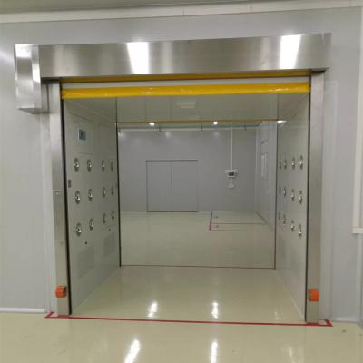 Chine tunnel de douche d'air SUS201 d'acier inoxydable de 1.2mm avec des portes de rouleau à vendre