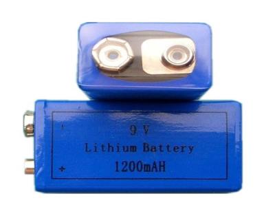 China 1200mAh Capacity Lithium MNO2 Battery , Primary Li MnO2 AA Manganese Batteries CR9V for sale