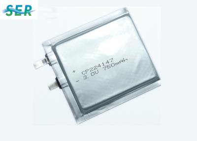 China Non Rechargeable Thin Film Battery , 3.0V CP224248 Flat Lithium Battery High Drain For Smart Card for sale
