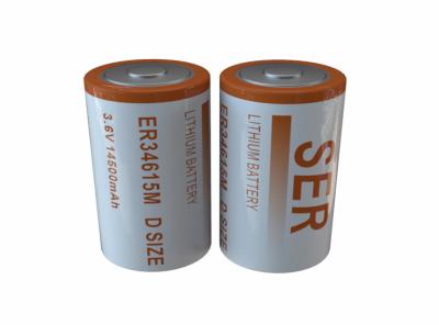 China 14500mAh LiSOCL2 Battery Spiral High Drain Lithium Thionyl Chloride ER34615M for sale