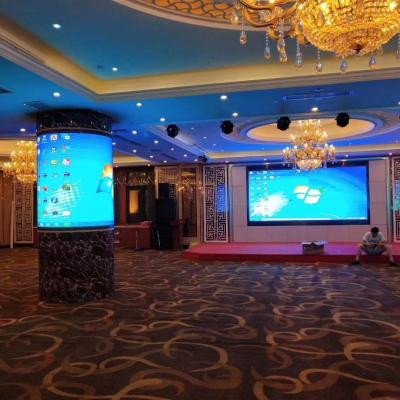 China Pillar Type Indoor LED Sphere Display  4mm Pixel Pitch 1.4m Diameter 1.536m High for sale