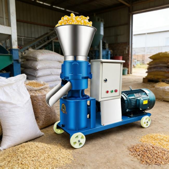 Finished feed pellets ready for livestock consumption