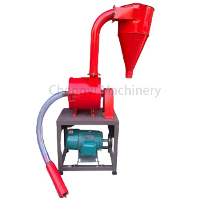 Self-priming Crusher Grinder in operation processing agricultural materials