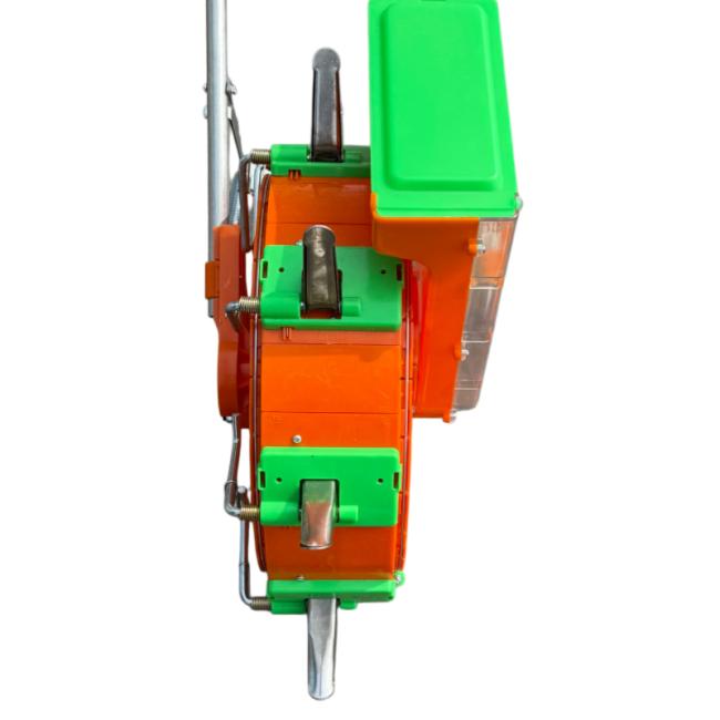 Seeder showing adjustable depth settings
