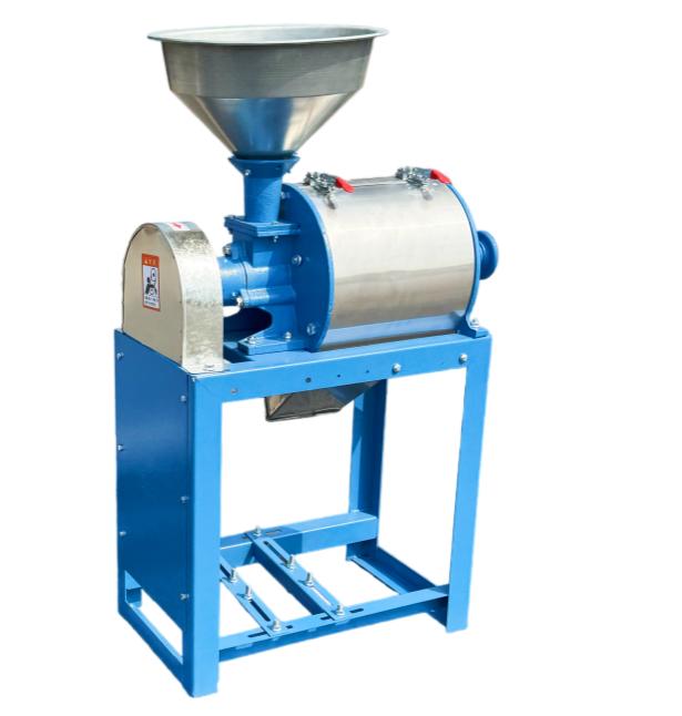 Flour Mill Machine operational view with grain feeding system