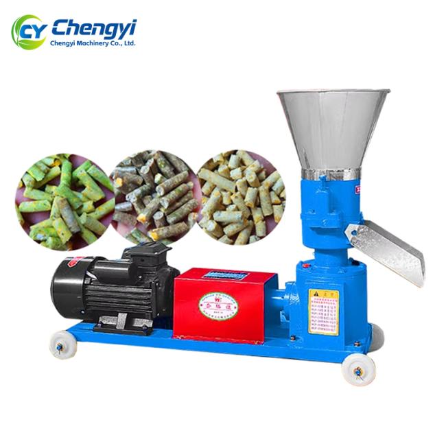 Industrial feed pellet machine in operation