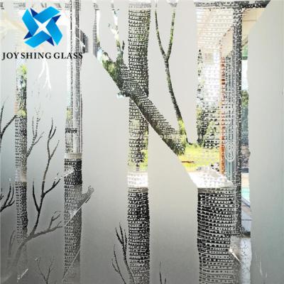 China Two Side Coated Acid Etched Glass 4mm 5mm 6mm 8mm Anti-slip for Office / Bathroom for sale