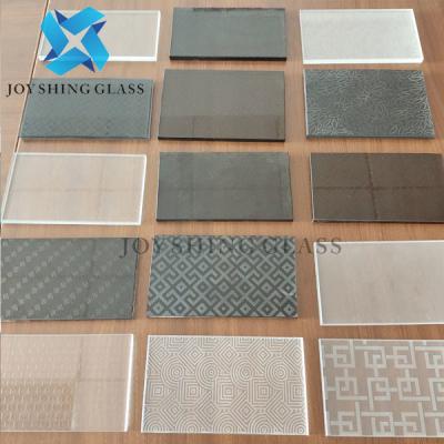 China Acid Etched Laminated Glass 6.38mm to 100mm Grey Laminated Glass for sale