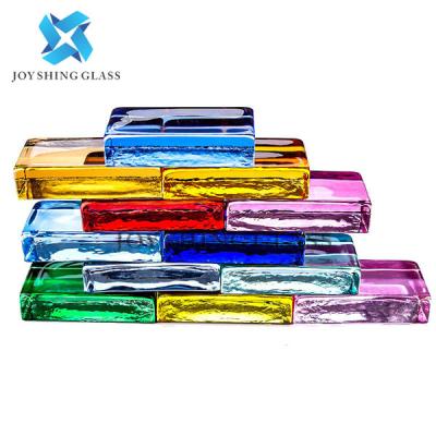 China Coloured Glass Brick Wall Customized Size Color Pattern Shape for sale