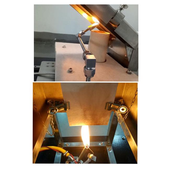 CFR 1615/1616 testing equipment overview showing full setup