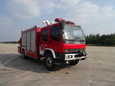 China Alta capacidad del vehículo del camión de la seguridad contra incendios de ISUZU 177kw 4X2 con la grúa de 5 toneladas en venta