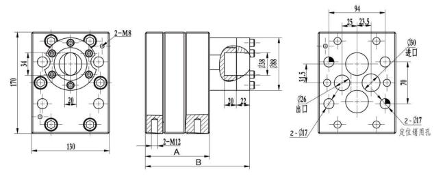 JRG series metering pump installation diagram and dimensions