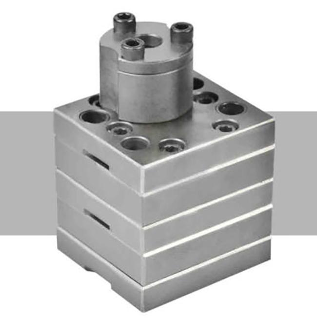 Chemical fiber spinning metering pump front view showing precision engineering