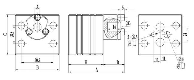 Metering pump structural diagram showing internal components