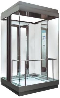 China MRL Square Glass Observation Elevator Center Opening Type With Fuji Control System for sale