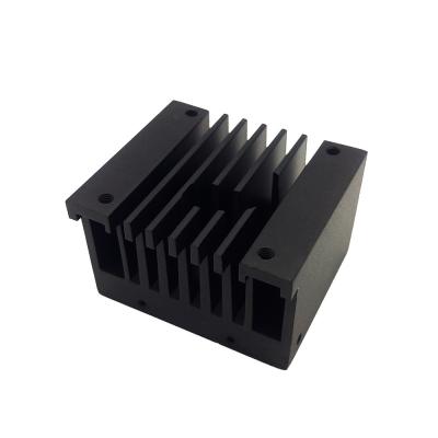 China Anodized Black Aluminum Extruded Heat Sink With CNC Machine Rustproof for sale