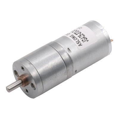 China ASLONG Small Motor JGA25-370 6/12/24 V 7.5-1931RPPM Pure Metal DC Brushed Reduction Motor for sale