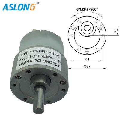 China Drill Machine Brushed 12v Dc Gear Motor 960 RPM JGB37-520TB for sale