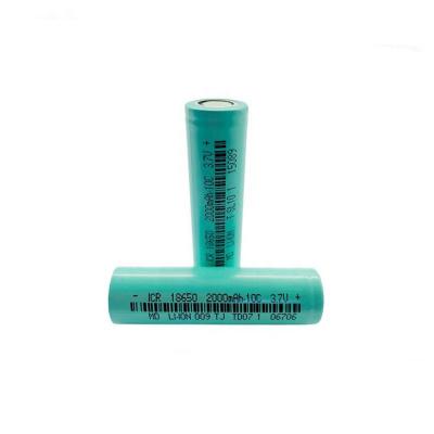 China 10C Cylindrical Lithium Ion Battery Cells 3.7V 2000mAh 800 Cycles for sale