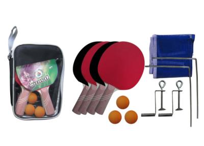 China Ping Pong Paddles Pimple In Rubber , Table Tennis Ball Simple Post Net With PVC Bag for sale